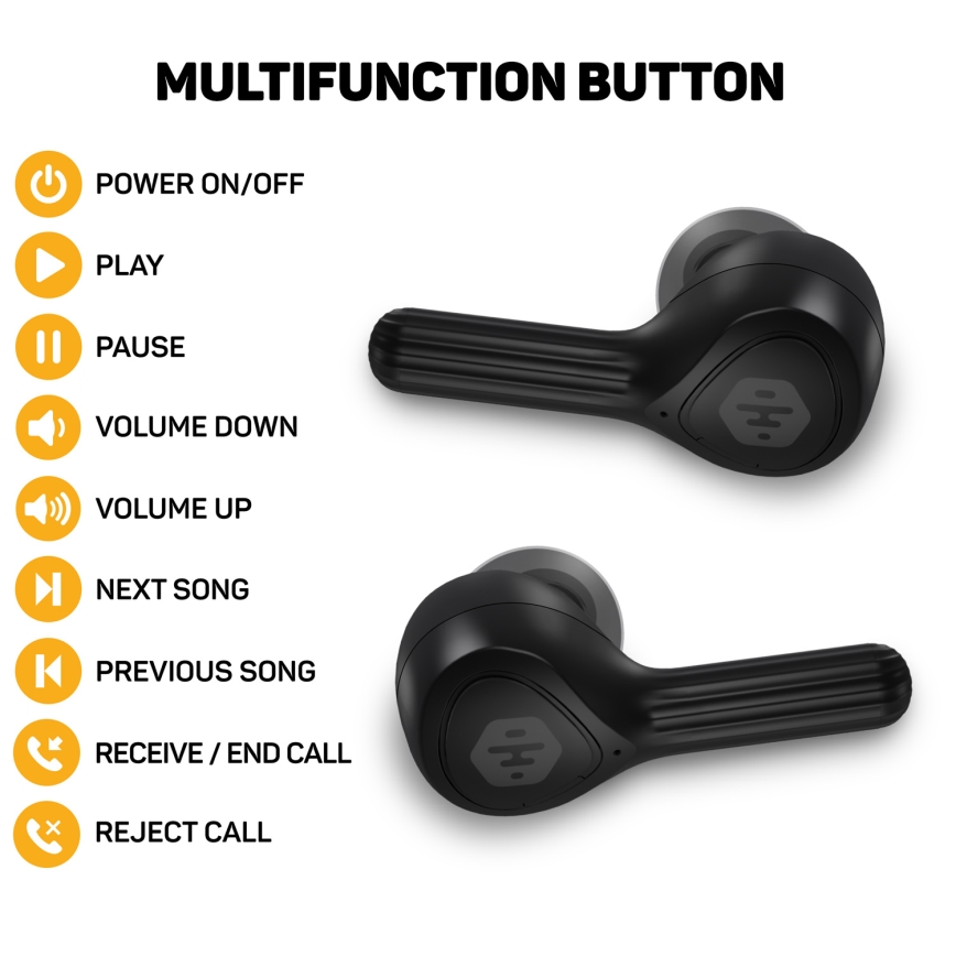 CONNECT IT HEP-5300-BK - Безжичен earphones с микрофон 300 mAh черен