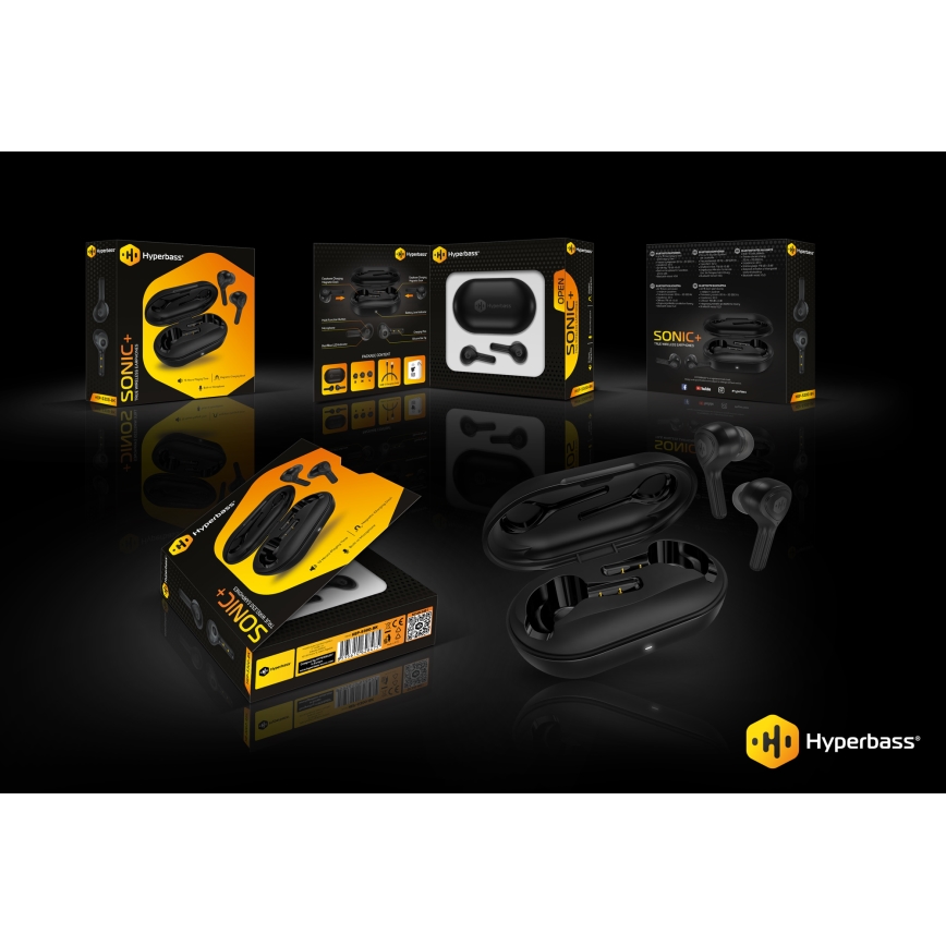 CONNECT IT HEP-5300-BK - Безжични слушалки с микрофон 300 mAh + 2x 35 mAh черен