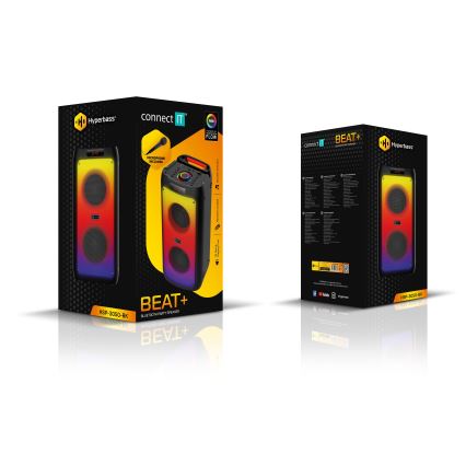 CONNECT IT HSP-3050-BK - LED безжичен високоговорител с микрофон 60W/5V 4500 mAh черен + дистанционно управление