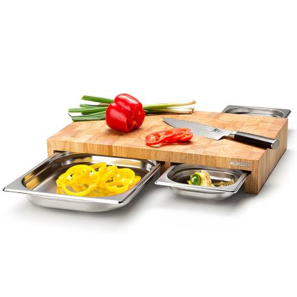 Continenta C4028 - К-кт 1бр. дъска за рязане 50x32,5 cм + 3бр. купи каучуков фикус