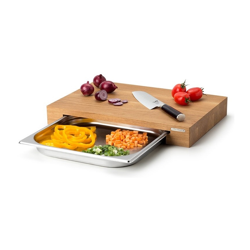Continenta C4110 - Дъска за рязане с купа 39x27 cм дъб
