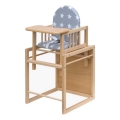 COSING - Детски стол за хранене 2 в 1 Viktoria бук/сив