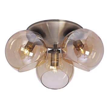 Cottex - Таванно осветително тяло CAPELLA 3xE14/40W/230V Ø 37 см димчато/кафяво