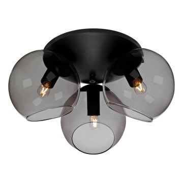 Cottex - Таванно осветително тяло CAPELLA 3xE14/40W/230V Ø 37 см опушено/черно