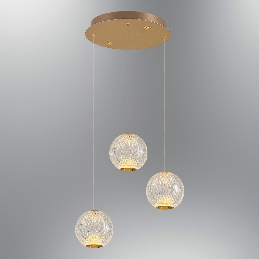 CREMONA LED Висяща лампа 3xLED/5W/230V 3000K Златен