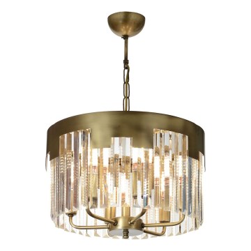 CRYSTALLINE Висяща лампа 6xE27/40W/230V бронзова