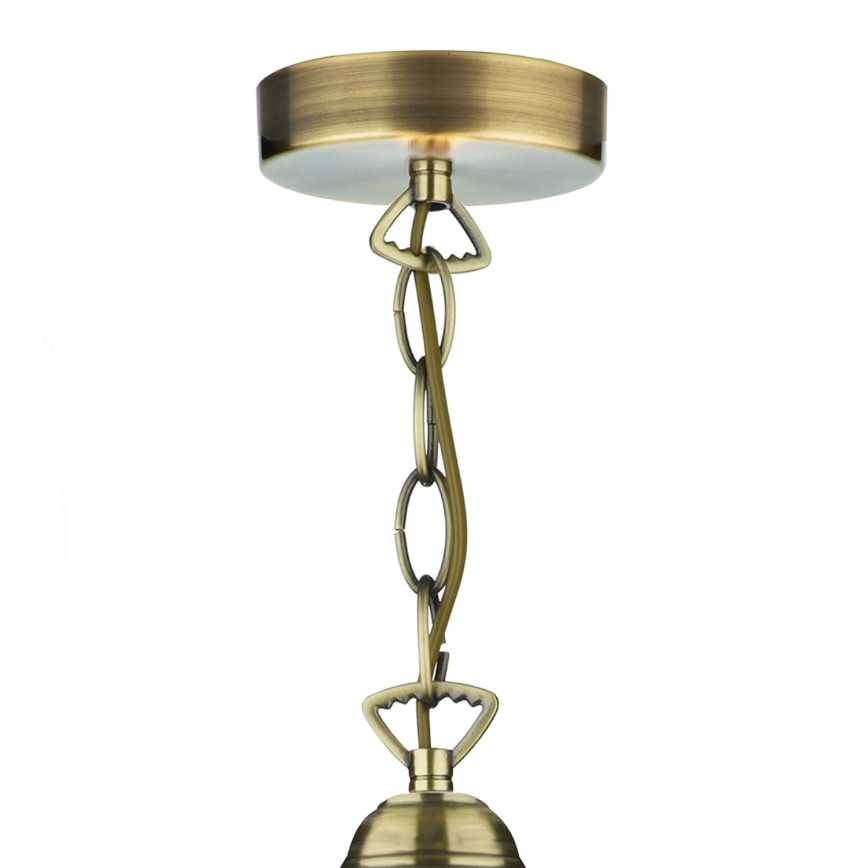 Där Lighting ARD866 - Полилей на верига ARDECHE 1xE27/60W/230V месинг/опушено кафяво