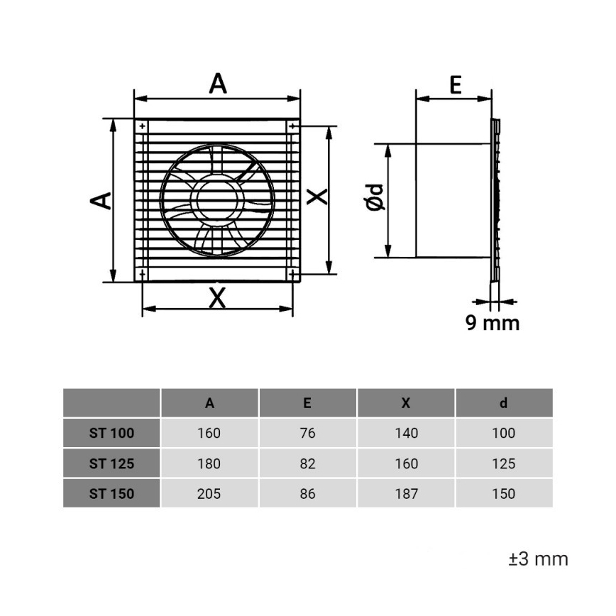Dalap 1230 - Осев вентилатор с предпазна решетка 150 ST 16W/230V