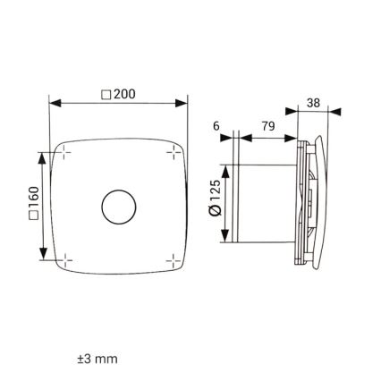 Dalap 41094zw - Аксиален вентилатор с таймер 125 ONYX ZW 16W/230V
