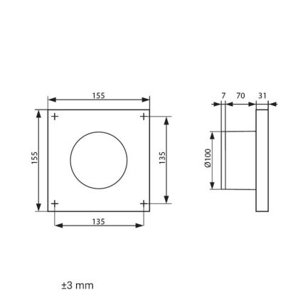 Dalap 41095 - Аксиален вентилатор 100 DARK 8,4W/230V