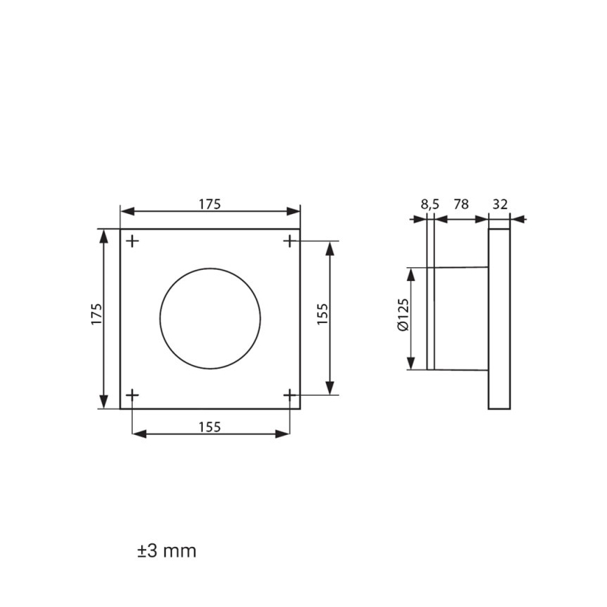 Dalap 41096ZW - Аксиален вентилатор с таймер 125 DARK ZW 10W/230V