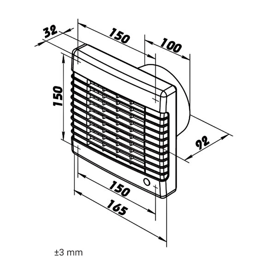 Dalap 41101 - Аксиален вентилатор с автоматична клапа 100 LV 20W/230V