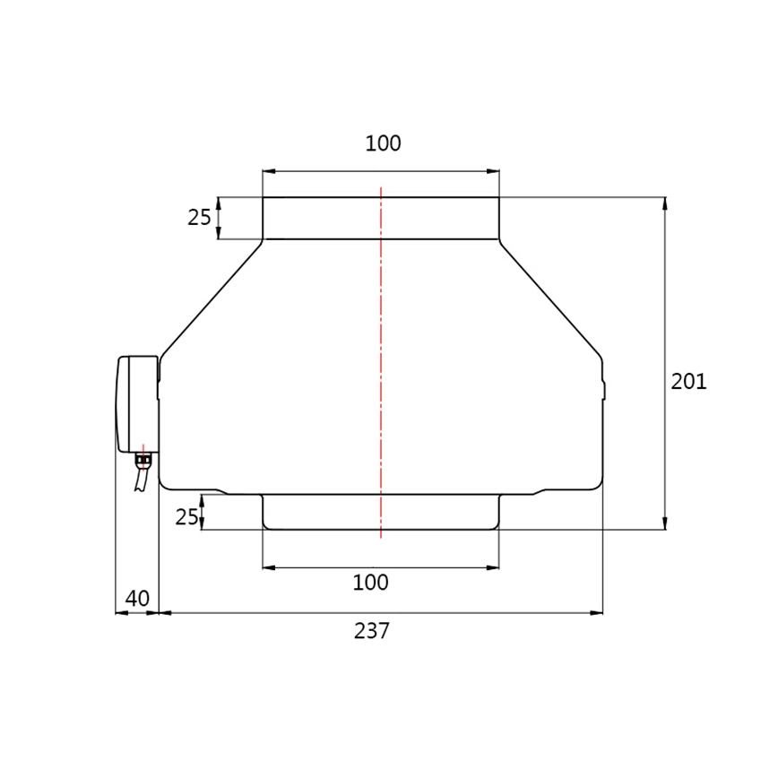 Dalap 8128 - Радиален канален вентилатор TURBINE M 100 60W/230V