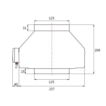 Dalap 8129 - Радиален вентилатор за въздуховоди TURBINE M 125 62W/230V
