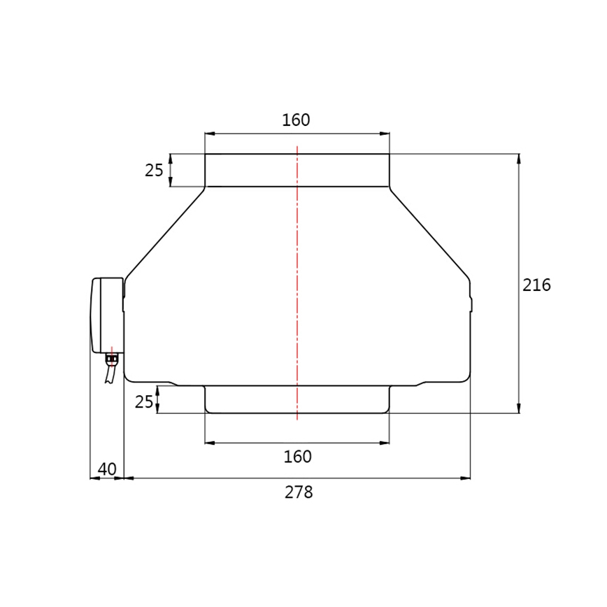 Dalap 8131 - Радиален канален вентилатор TURBINE M 160 105W/230V