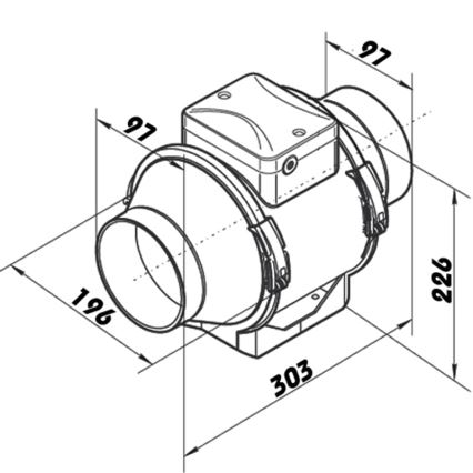 Dalap 8199 - Аксиален вентилатор AP PROFI 100 25W/230V