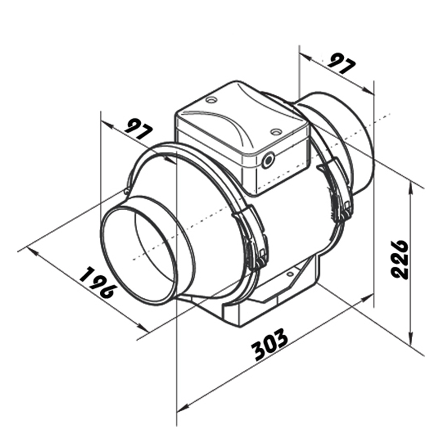 Dalap 8199 - Аксиален вентилатор AP PROFI 100 25W/230V