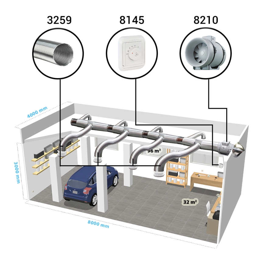 Dalap 8210 - Аксиален вентилатор AP PROFI 150 50W/230V