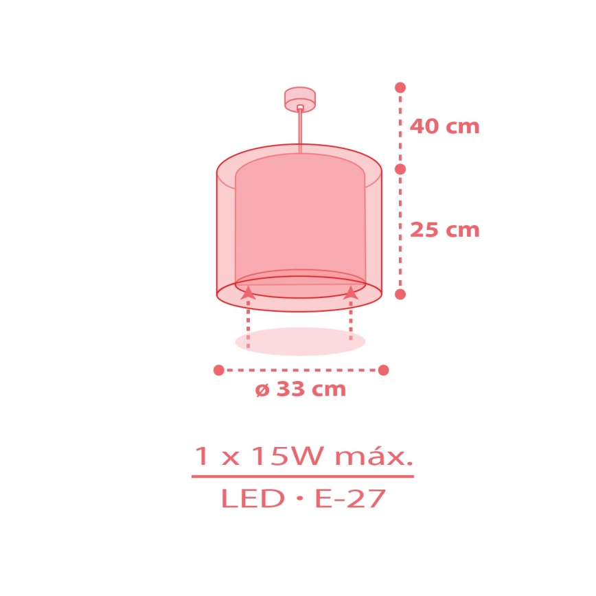 Dalber 41192 - Детски полилей RAINBOW 1xE27/15W/230V пъстроцветен