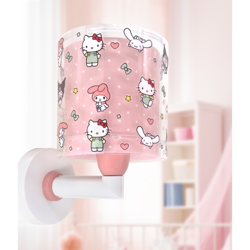 Dalber 41259 - Детска стенна лампа HELLO KITTY&FRIENDS 1xE27/15W/230V розова