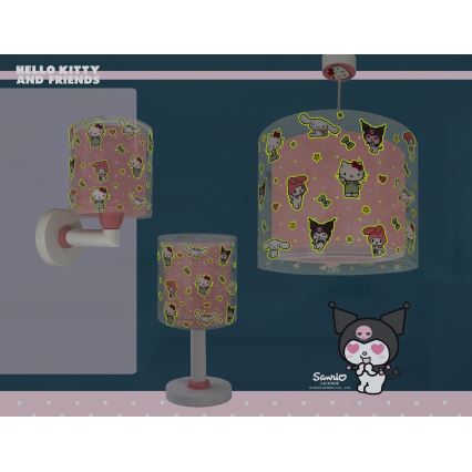 Dalber 41259 - Детска стенна лампа HELLO KITTY&FRIENDS 1xE27/15W/230V розова