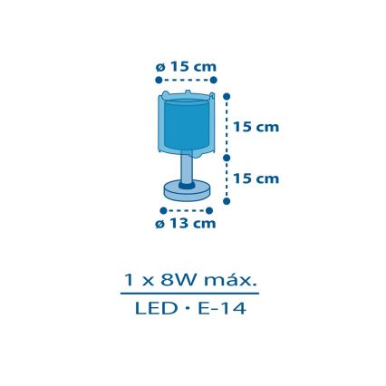 Dalber 41341N - LED детска лампичка PLANETS 1xG4/4W/230V синя