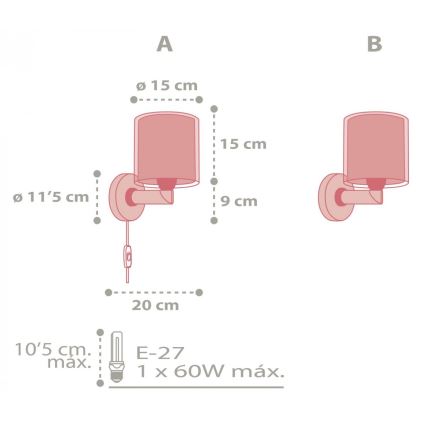 Dalber 41439 - Детски аплик COLOR RAIN 1xE27/60W/230V