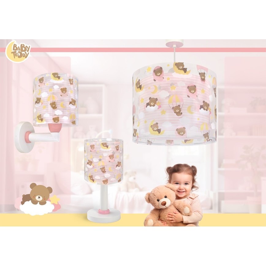 Dalber 41572S - Детски полилей BABY TEDDY 1xE27/15W/230V розов