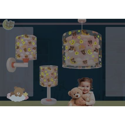 Dalber 41572S - Детски полилей BABY TEDDY 1xE27/15W/230V розов