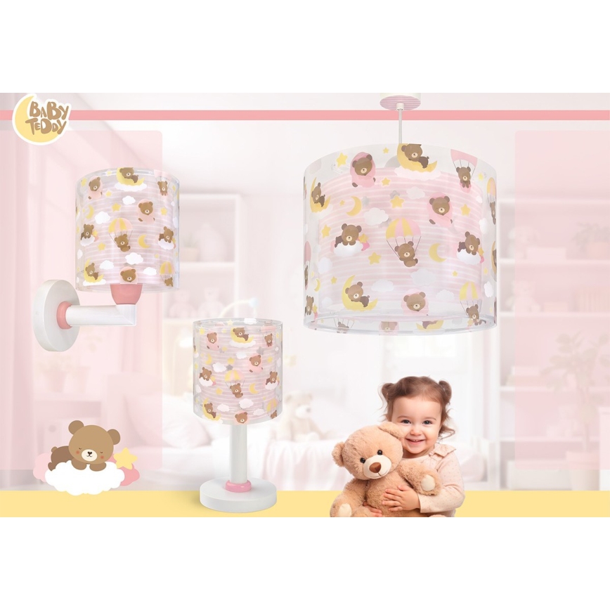 Dalber 41579S - Детска стенна лампа BABY TEDDY 1xE27/15W/230V розова