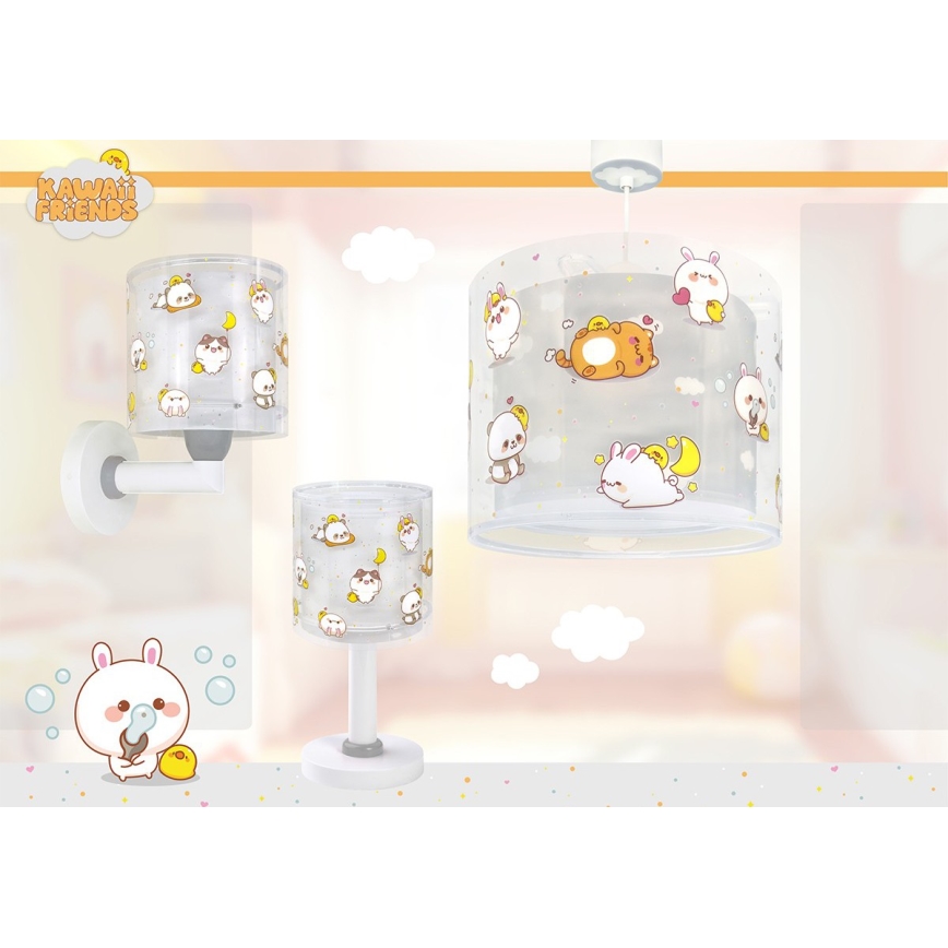 Dalber 41762E - Детски полилей KAWAII FRIENDS 1xE27/15W/230V сив