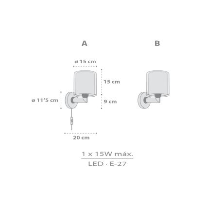 Dalber 41769E - Детска стенна лампа KAWAII FRIENDS 1xE27/15W/230V сива