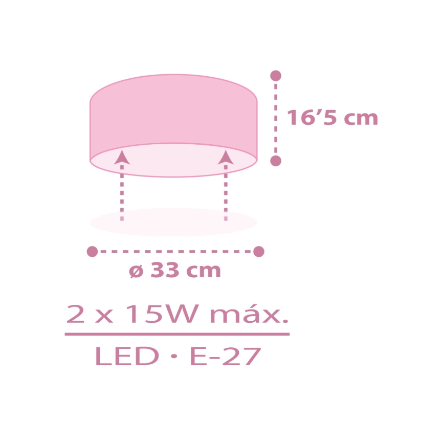 Dalber 42496 - Детска плафониера FAIRY DREAMS 2xE27/15W/230V