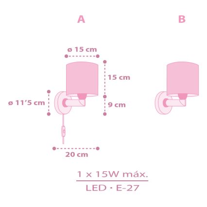 Dalber 42499 - Детски аплик FAIRY DREAMS 1xE27/15W/230V