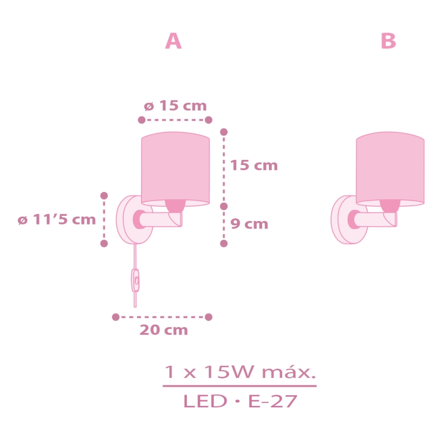 Dalber 42499 - Детски аплик FAIRY DREAMS 1xE27/15W/230V