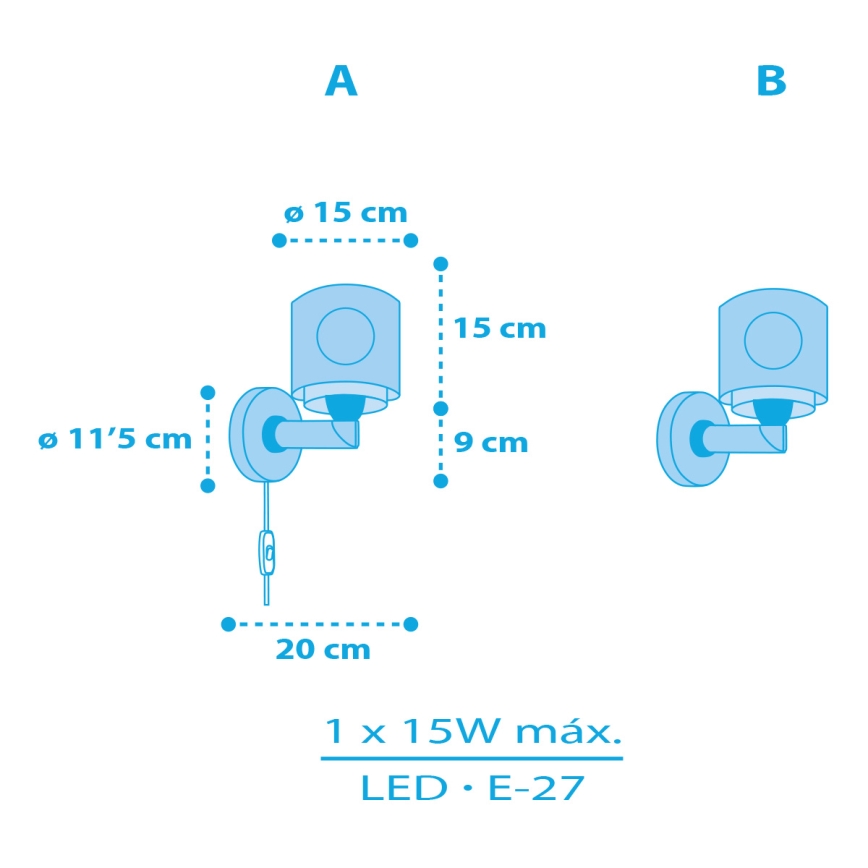 Dalber 60659 - Детски аплик ПИРАТ ISLAND 1xE27/15W/230V