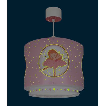 Dalber 60912 - Детски полилей PRINCESS DANCE 1xE27/15W/230V розов