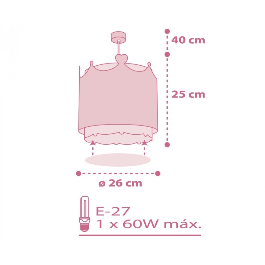 Dalber 61102 - Детски полилей LITTLE QUEEN 1xE27/60W/230V