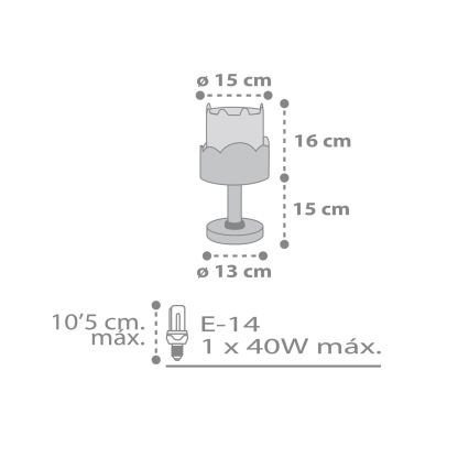 Dalber 61151H - Детска лампа BUNNY 1xE14/40W/230V зелена