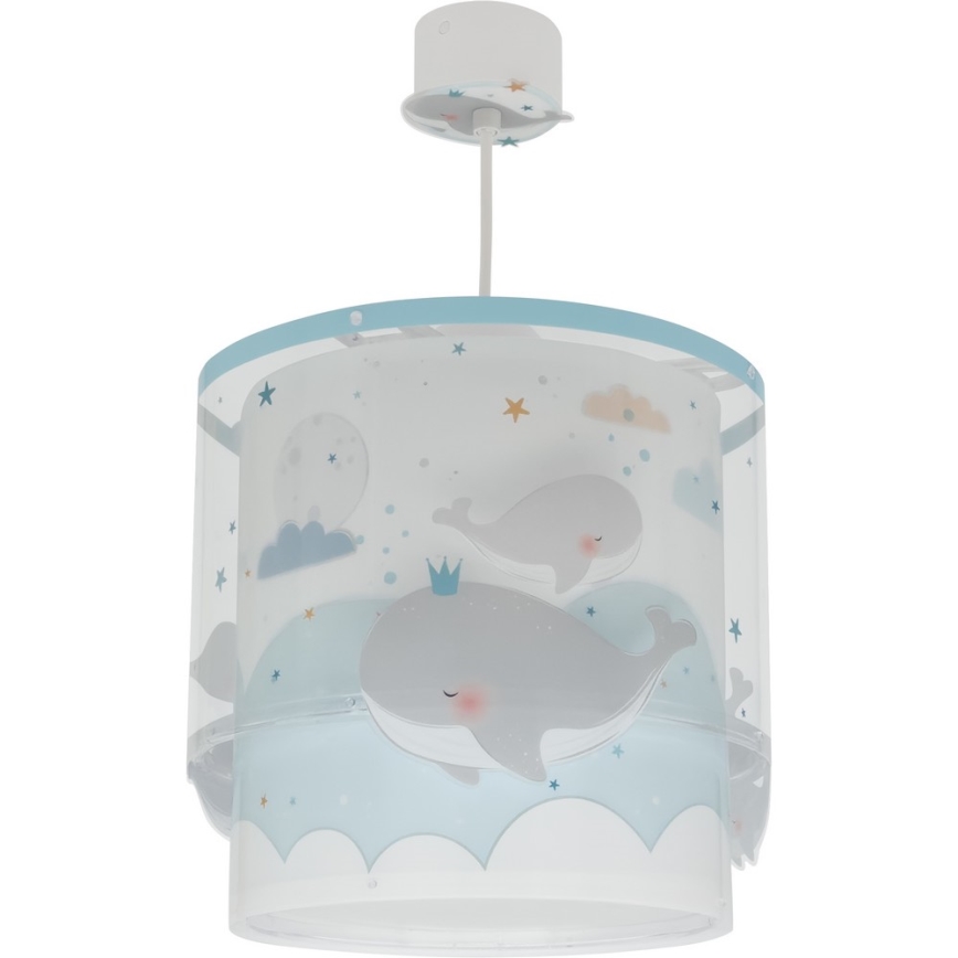 Dalber 61172T - Детски полилей WHALE DREAMS 1xE27/15W/230V син