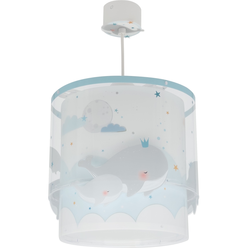Dalber 61172T - Детски полилей WHALE DREAMS 1xE27/15W/230V син