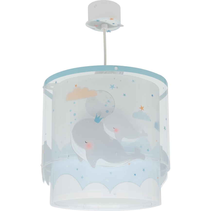 Dalber 61172T - Детски полилей WHALE DREAMS 1xE27/15W/230V син