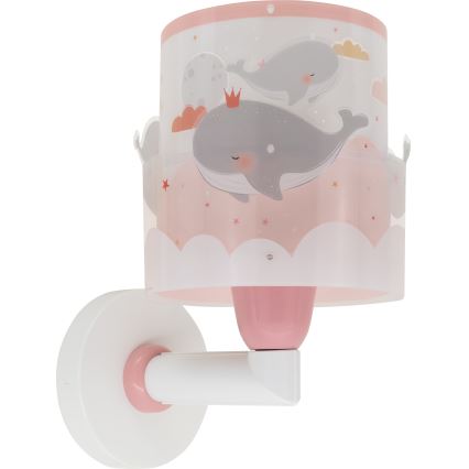 Dalber 61179S - Детски аплик WHALE DREAMS 1xE27/15W/230V розов