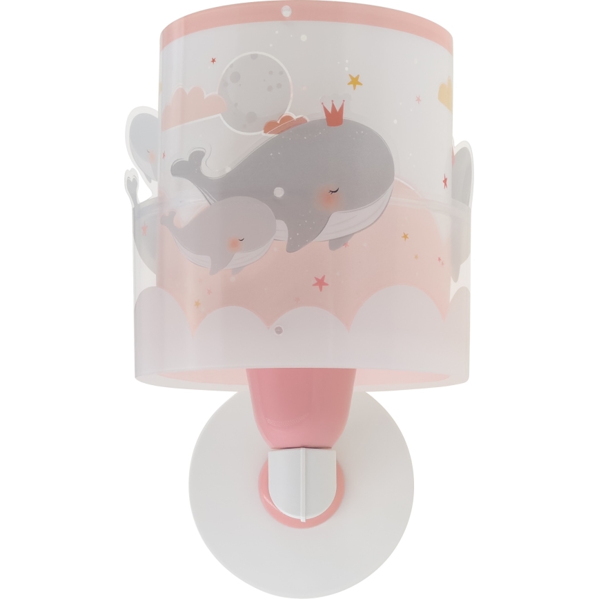Dalber 61179S - Детски аплик WHALE DREAMS 1xE27/15W/230V розов