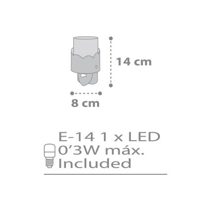 Dalber 61235E - LED лампа MOON 1xE14 / 0,3W / 230V