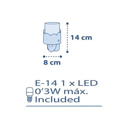 Dalber 61235T - LED лампа MOON 1xE14 / 0,3W / 230V