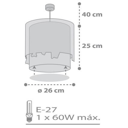 Dalber 61272 - Детски полилей LOVING DEER 1xE27/60W/230V