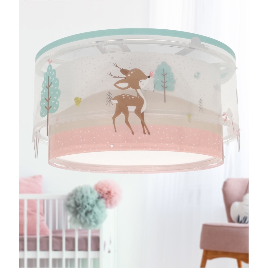 Dalber 61276 - Детска плафониера LOVING DEER 2xE27/15W/230V