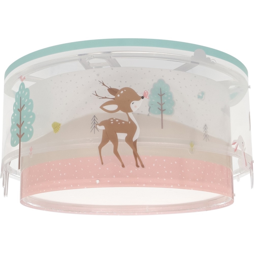 Dalber 61276 - Детска плафониера LOVING DEER 2xE27/15W/230V