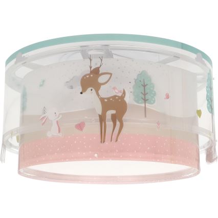 Dalber 61276 - Детска плафониера LOVING DEER 2xE27/15W/230V